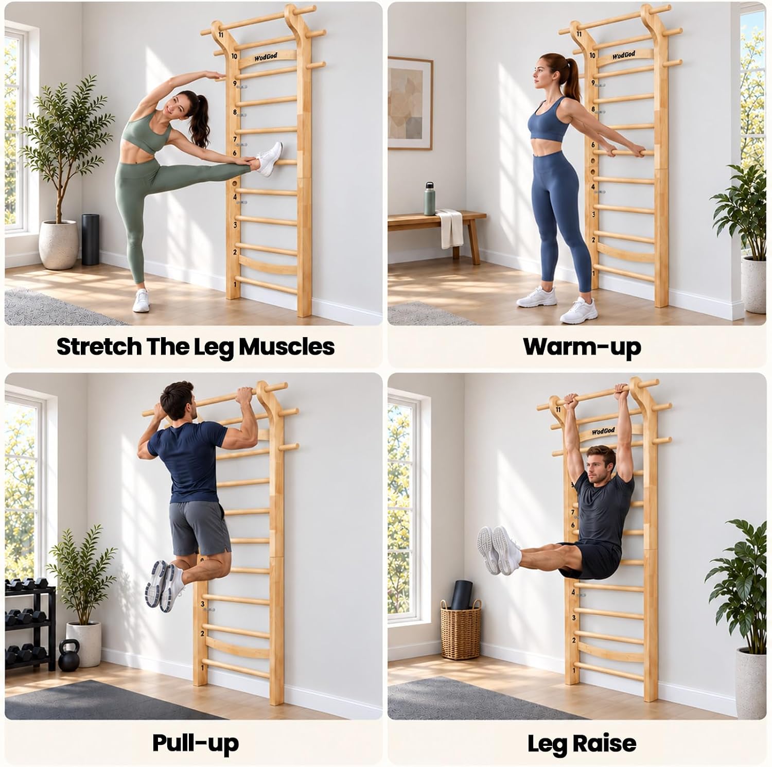 Drewniana szwedzka drabina z 1 – Pull Up Bar recenzja i cena